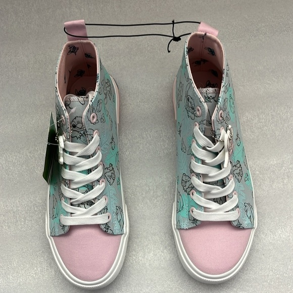 🆕 Disney Stitch High-Top Sneakers From Lilo and Stitch Pink Gray Blue Size 8 - Picture 5 of 9